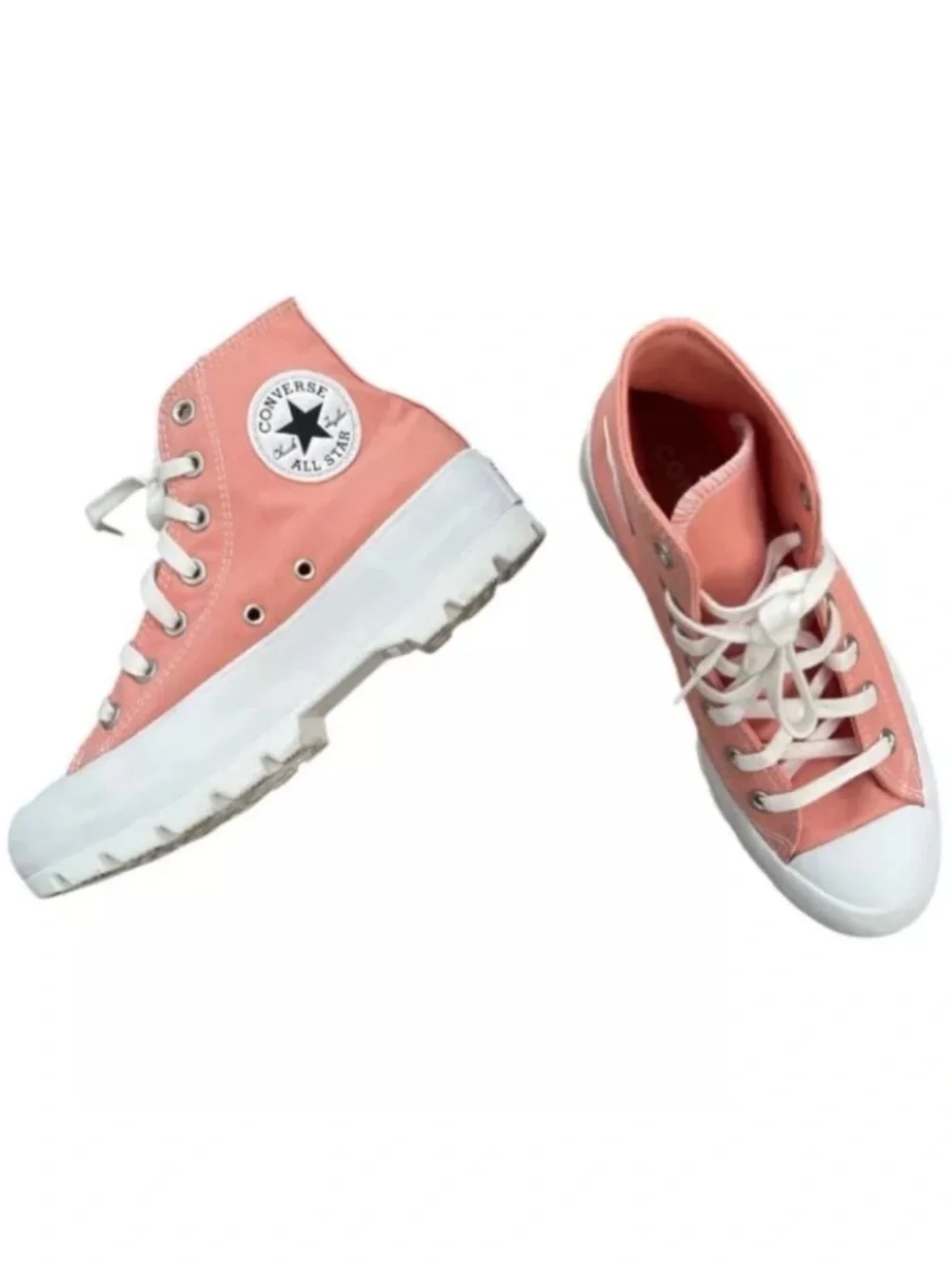 Converse Rose Pink Platform High-Top Lugged Sneakers